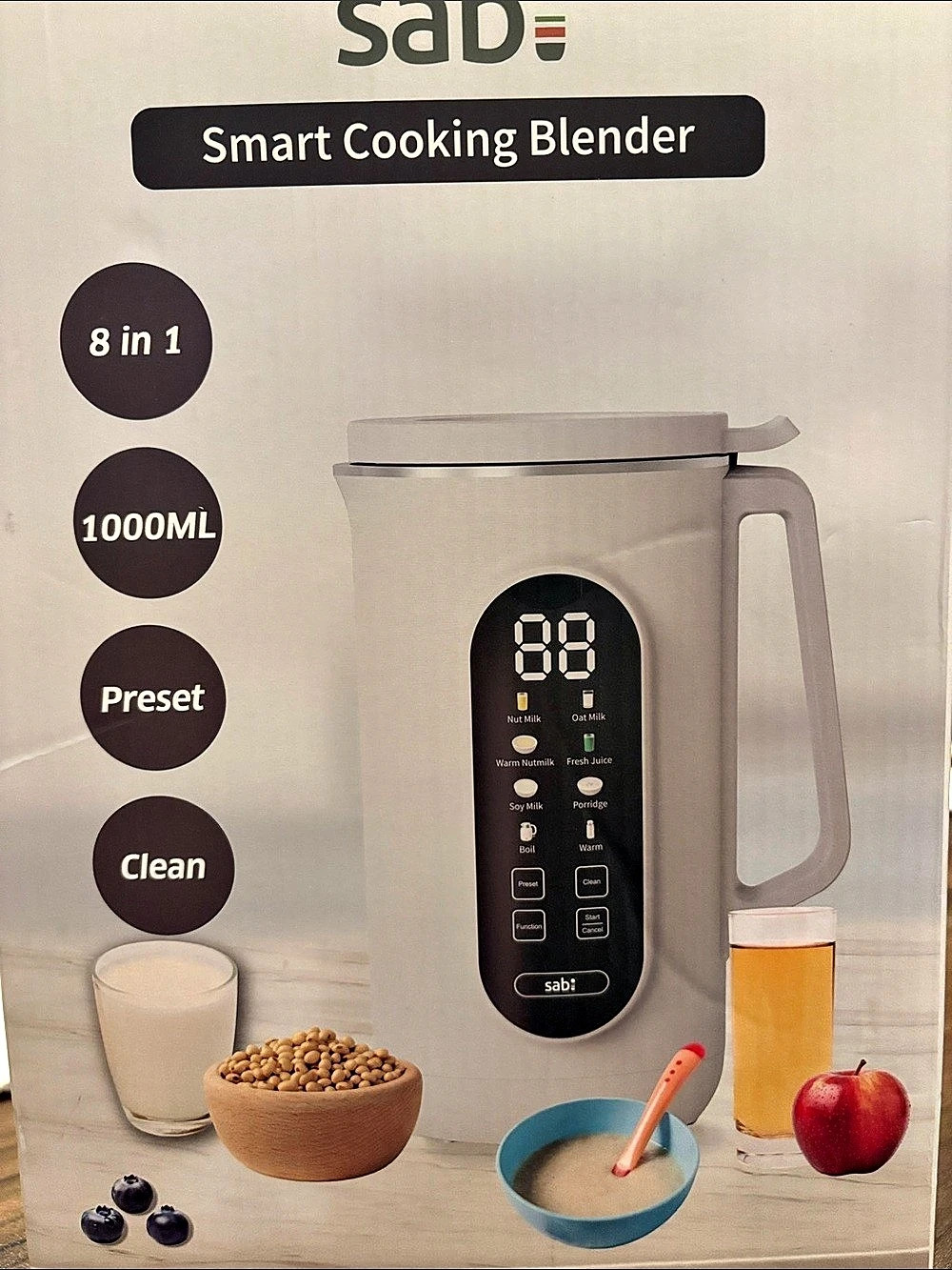 sabi Smart Cooking Blender 1636J White 1000mL Blender NWT